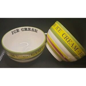 Pair of  Ice Cream Bowls "Sweet Soiree" Grasslands Road  5.5 x 3" Summer Kitchen